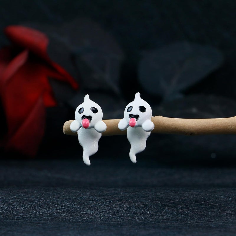DAYANEY Christmas Earrings for Women Spooky Ghost Earrings Studs Cute Ghostface Merch Matching Nightmare Movie Before Chrsitmas Sweater Boogcy Stuff as Christmas Stocking Stuffers Xmas Jewelry - Image 3